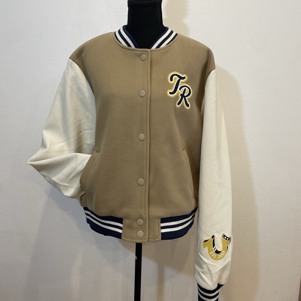 True Religion TR Script Wool Varsity Travertine/W… - image 1